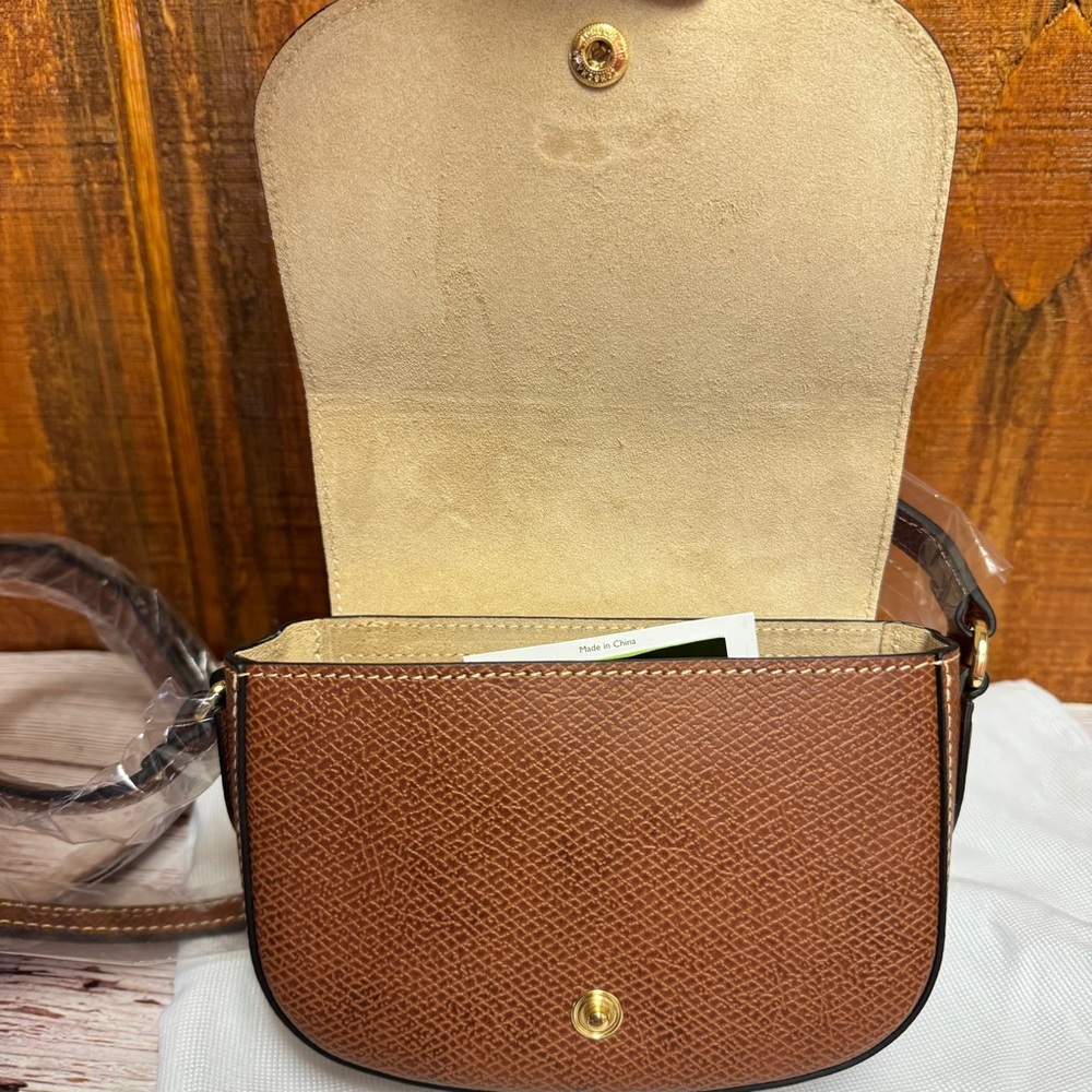 Longchamp Épure Small Leather Crossbody Bag - Brown - Picture 11 of 13